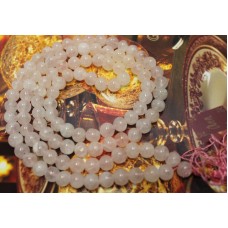 M674 Rose Quartz Glass Beads 108 Beads Handmade Tibetan Prayer Mala for Meditation